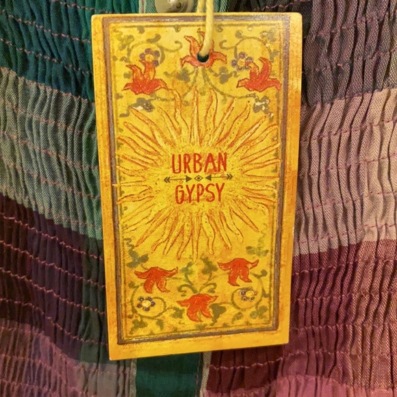 Urban Gypsy check print shirred dress size S - Picture 2 of 4